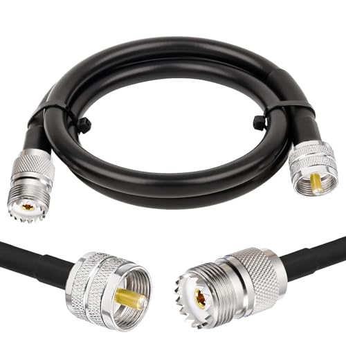 Superbat CB Coax Cable 3ft RG8X Coaxial Cable UHF SO239 Female to PL259 Male Jumper for Ham Radio Duplexer Tuner Dummy Load SWR Meter Switch Monitor etc. - size: 3ft