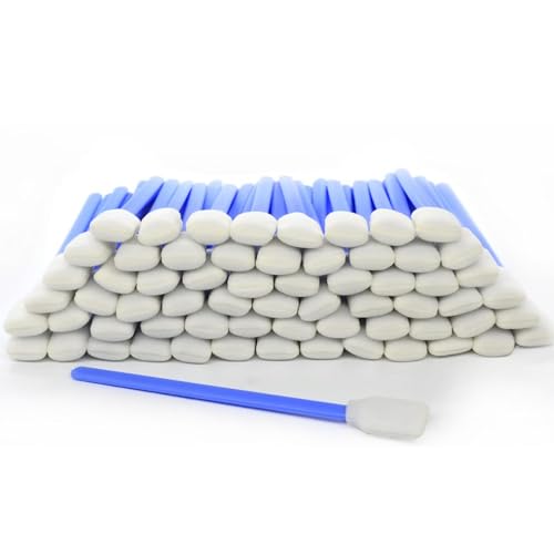 Wellgler's Foam Cleaning Swabs，Dust-Free Cleaning Sponge Tip Swabs for Printer Heads, Scanners, Camera Lenses, Electronics, Lab,Chip Hard Disk Industries, Optical Equipment(100pcs) - color: Blue 100