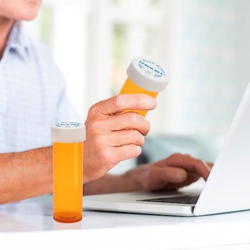 Plastic Medicine Pill Bottles with Child Resistant Caps - Push Down and Turn - Prescription Vial, Medicine Container, Pill Cases Dispenser Organizers (12pcs, 60 Dram) - size: 60 Dram
