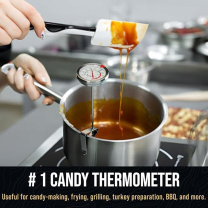 CRAFT911 Candy Thermometer with Pot Clip - Deep Fry Oil Thermometer for Frying and Candle Making (Lemon) - color: Lemon 1 Pack