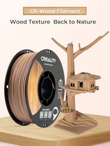 Creality Wood Filament PLA 1.75 mm, Smooth Silk Texture, 1kg(2.2lbs)/Spool for 3D Printer - color: 1kg Wood