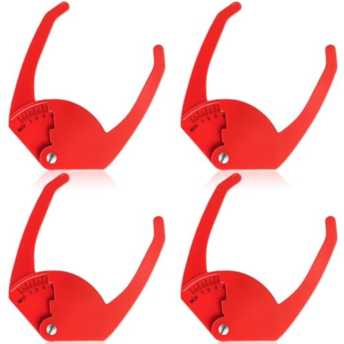 4 Pcs Plastic Pocket Caliper 7" Range Caliper Measure Tool, Red - color: Red