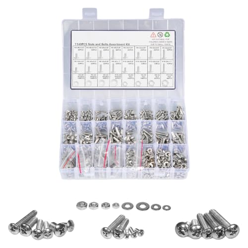 1410Pcs M3 Metric Screws Nuts and Washers Assortment Kit
