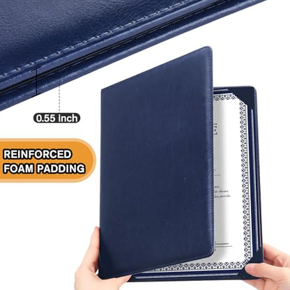 Tenare PU Leather Certificate Cover Diploma Folder Holder - color: Blue