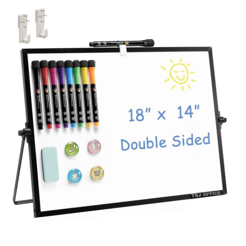 TSJ OFFICE Small White Board - 18 X 14 Inches Black Framed Dry Erase Board - color: Black, size: 18"W x 14"H