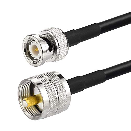 Eightwood UHF PL259 Male to BNC Male RG58 Coax Cable 3 Feet - size: 3 feet