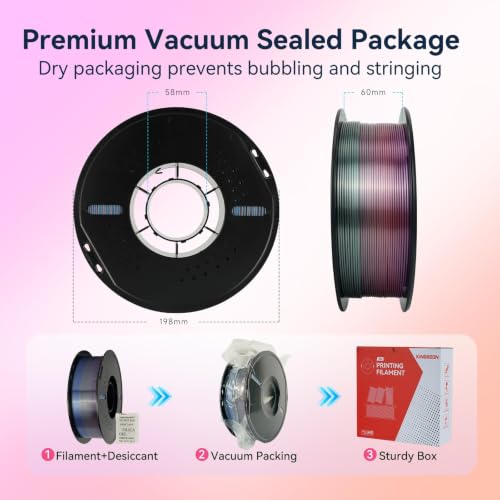Kingroon Silk PLA Filament 1.75mm Rainbow Color Changing Filament 3D Printer Filament 1kg Dimensional Accuracy ±0.02mm,Fit Most 3D Printer(Universe) - color: 1kg Universe