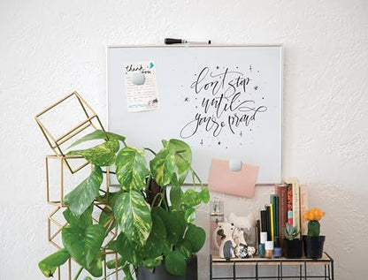 U Brands Magnetic Whiteboard, 16" x 20", Wall Mounted Dry Erase Board with Silver Aluminum Frame, Includes Markers, Magnets, and Eraser, White Board for Home, Office, Classroom - style: 20 x 16 Value Pack