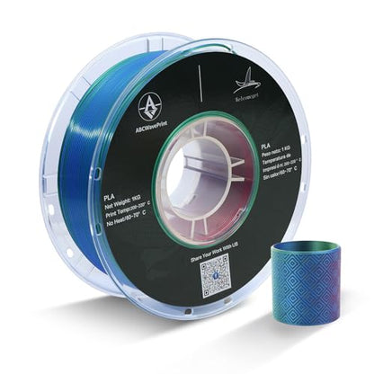 PLA 3D Printer Filament, Triple Color Silk PLA Filament, Dimensional Accuracy +/- 0.02 mm, 1 kg Spool(2.2lbs), 1.75 mm, Red Green Blue - color: 1kg Red Green Blue
