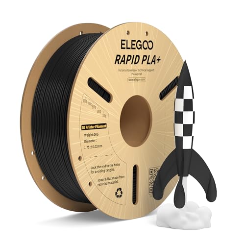 ELEGOO Rapid PLA Plus 3D Printer Filament 1.75mm Black 1KG - color: 1kg Black
