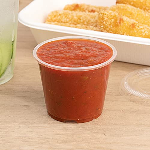 Restaurantware Portion Cups 2000 Pack of 5.5 oz Plastic Clear Disposable Condiment Cup Jello Shot Spill-Resistant Sauce Container - color: Clear, size: 5.5 oz