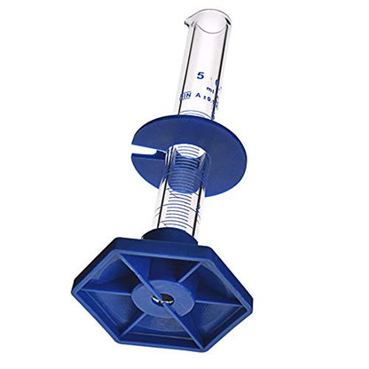Thick Glass Graduated Cylinder Measuring Liquid Lab Cylinders with Anti-falling Plastic Base and Bumper Guards (glass, 5ML) - size: 5ML