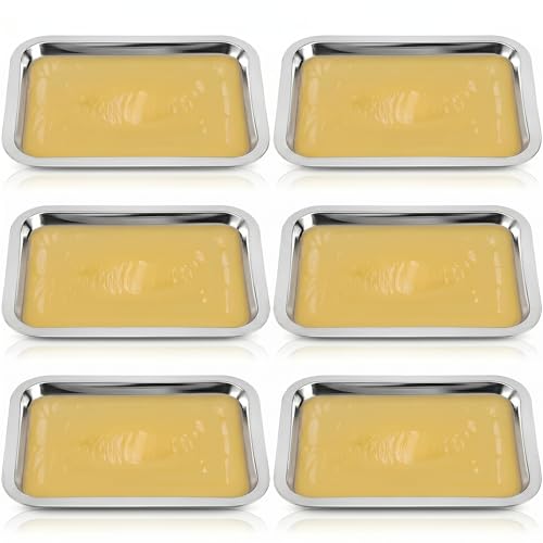 iplusmile 6 Pack Dissection Trays with Wax, 10.2 x 7.5 Inch Stainless Steel Dissection Pans, Reusable Wax Lab Trays for Biology Classroom Anatomy Science Education - color: Yellow