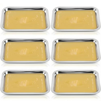 iplusmile 6 Pack Dissection Trays with Wax, 10.2 x 7.5 Inch Stainless Steel Dissection Pans, Reusable Wax Lab Trays for Biology Classroom Anatomy Science Education - color: Yellow