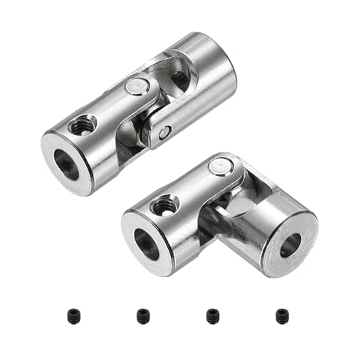 MECCANIXITY 2pcs Universal Joint Shaft Coupling, 3.17mm to 4mm Inner Dia Rotatable Steering Shaft U Joints Coupler with Screws for RC Car, Robot, Boat Drive Ship Motor Use - size: 3.17mm to 4mm
