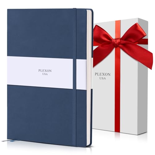 Plexon Lined Journal Notebook, Notebook Journal 160 Pages, Lined Notebook Medium 5.7 inches x 8 inches, 120 GSM Thick Paper, Navy Blue, Hardcover - color: Blue, style: Lined
