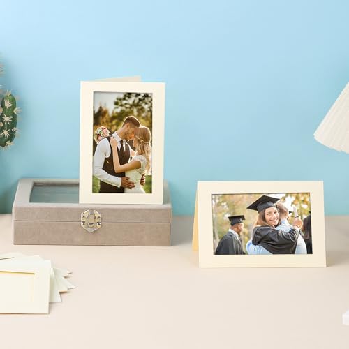 Silunkia 60 Packs Cream Photo Frame Cards and Envelopes for 5 x 7 Picture - color: Cream, size: 5x7