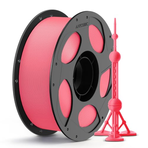 ANYCUBIC PLA Plus (PLA+), 3D Printer Filament 1.75mm, High Toughness 3D Printing Filament, Dimensional Accuracy +/- 0.02mm, Print with Most FDM 3D Printers, 1KG Reusable Spool, Pink - color: 1kg Pla+ Pink