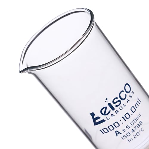 Graduated Cylinder, 1000ml - Class A Tolerance ±5.00ml - Round Base - Blue Graduations - Borosilicate 3.3 Glass - Eisco Labs - size: 1000mL