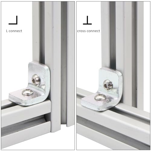10Sets Heavy Duty 10 Series Aluminum Extrusion Profile L Brackets 1010 Aluminium Extruded Profil Esquina Corner Right Angle Brackets with Bolts Nuts for 1" x 1" Rail - 5mm THK - style: 10 sets bracket THK 5mm with m5