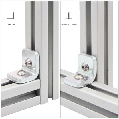 10Sets Heavy Duty 10 Series Aluminum Extrusion Profile L Brackets 1010 Aluminium Extruded Profil Esquina Corner Right Angle Brackets with Bolts Nuts for 1" x 1" Rail - 5mm THK - style: 10 sets bracket THK 5mm with m5