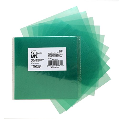 Gizmo Dorks 10 in x 10 in PET Film Tape 3D Printer Sheets 10 Pack
