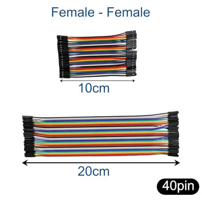 240pcs Dupont Wire Kit 10cm and 20cm, Breadboard Jumper Cables 40-Pin M-F/M-M/F-F, Solderless Prototyping Wires in Plastic Storage Box for Arduino Raspberry Pi Electronics Projects - size: 10+20cm 240PCS