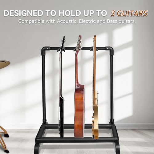 AZOR 3 Multi Guitar Stand Rack, Foldable Guitar Holder - size: 3 Holder