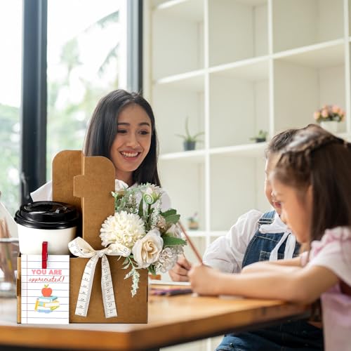 Reallnaive 12 Set Back to School Gifts 2 Cup Drink Carrier,Kraft Paper - style: Kraft Paper