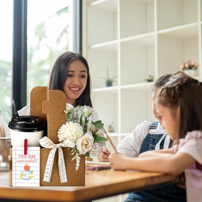 Reallnaive 12 Set Back to School Gifts 2 Cup Drink Carrier,Kraft Paper - style: Kraft Paper