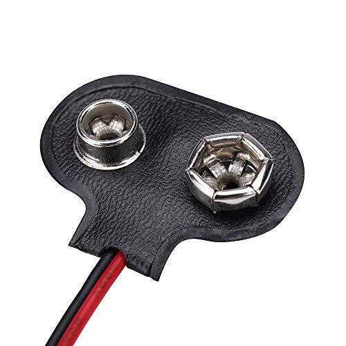 9V Battery Connector 5 Pack, T-Type 9 V Battery Clip-9V Buckle Connector Hard Buckle Plastic Housing and Wires Leads Iength 5.9 inches - size: 5 Pcs T-Type