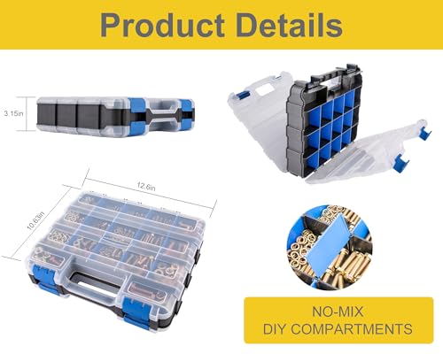 1352 PCS Metric Hex Bolts & Flange Bolts -8.8 Grade, M5 M6 M8 M10 M12 Heavy-Duty hex Bolt and nut Set, Galvanized zinc, a Unique Double-Sided Outer Box - size: M5, M6, M8, M10,M12-1352pcs