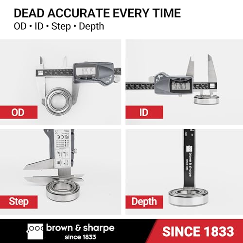 Brown & Sharpe 8 Inch Digital Caliper, IP67 Stainless Steel - size: 8 Inch