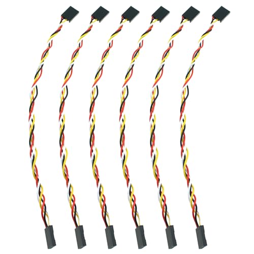 RLECS 6PCS 4P Dupont Wire 2.54mm Pitch Female to Female Dupont Wire Connector Multicolour Patch Wire Suitable for Connecting Electronic Device - size: 20cm/7.9inch