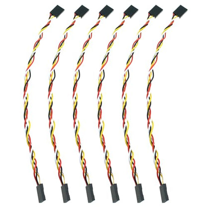 RLECS 6PCS 4P Dupont Wire 2.54mm Pitch Female to Female Dupont Wire Connector Multicolour Patch Wire Suitable for Connecting Electronic Device - size: 20cm/7.9inch