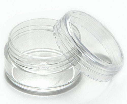 Vivaplex, 50, Clear, Empty, 5 Gram Plastic Pot Jars, Cosmetic Containers. - size: 50 Count (Pack of 1)