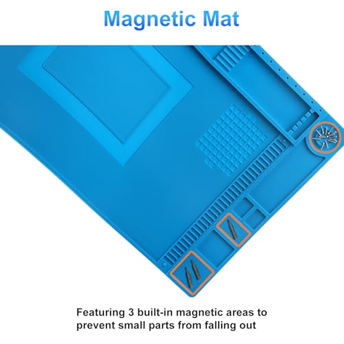 STREBITO Silicone Soldering Repair Mat Magnetic Work Mat 17.7''x11.8''