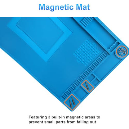 STREBITO Silicone Soldering Repair Mat Magnetic Work Mat 17.7''x11.8''