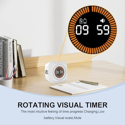 Rotating Cube Visual Countdown Timer 5, 25, 10, 50 Min Preset+Custom Mode - color: Green