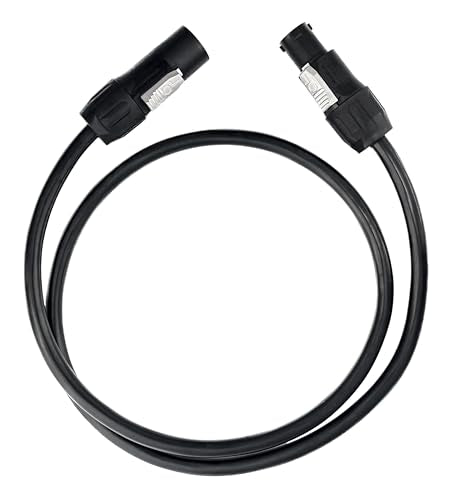 3' True1 Male to Female Jumper, Locking Power Cable, Black, IP65, 14 AWG - size: 3 Foot
