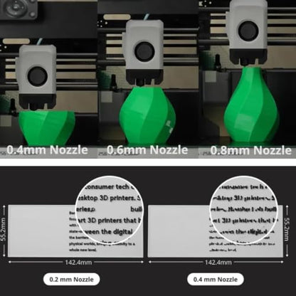 0.2MM X2D/H2C/H2S/H2D/P2S Hotend for Bambu Lab X2D/P2S/H2 Series 3D Printer, Ultra-Fine Detail Stainless Steel Nozzle, High-Temp Resistance Quick Swap Extruder Print Head Replacement Parts - size: 0.2mm, style: P2S/X2D/H2 Series
