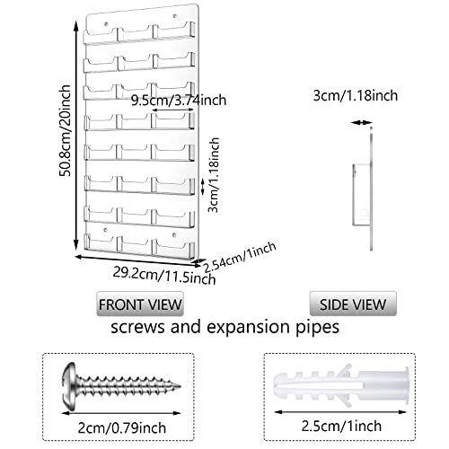 24 Pockets Business Card Holder Wall Mount Acrylic Business Card Holder