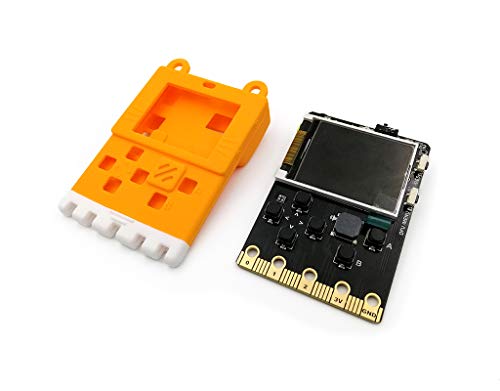 Kittenbot Meowbit Card-Sized Retro Computer Video Game Console Codable Console for Microsoft Makecode Arcade and Python Compatible with Micro:bit Expansion Board for Build Robot-Orange