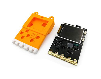Kittenbot Meowbit Card-Sized Retro Computer Video Game Console Codable Console for Microsoft Makecode Arcade and Python Compatible with Micro:bit Expansion Board for Build Robot-Orange