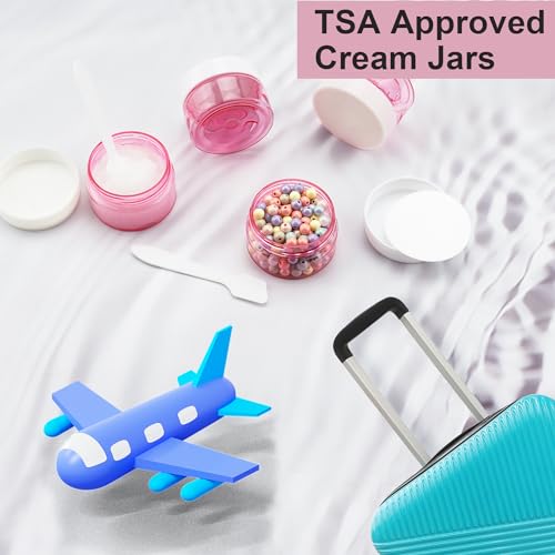 Cosywell Travel Jars Containers 1oz 4 Pieces Plastic Cream Jars, Pink - color: F-1oz Pink
