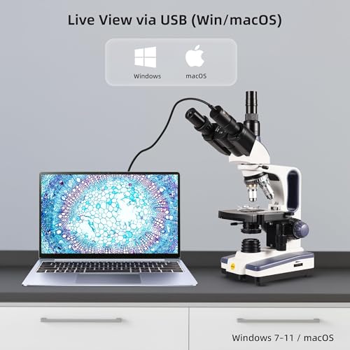 SWIFT EP2M 2-MP 1920 * 1080 Digital Eyepiece Microscope Camera, fits 23.2 mm eyepieces & Most trinocular phototubes, S-Viewer for Measuring & Annotation, Compatible with Windows 7–11 & macOS