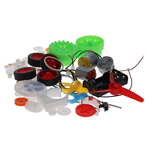 Fielect 69Pcs Plastic Gear Kit DC Motor Gears Kit DIY Gear Assortment Accessories Set for Motor Robot Various Gear Axle Belt Bushings - color: 69pcs