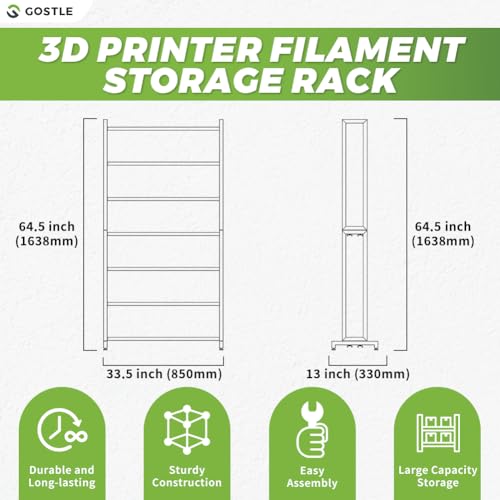 3D Printer Filament Storage Rack, Heavy-Duty 7-Tier Organizer for 3D Printing Spools, Large Capacity Holder for 3D Printing Rolls - style: 7-Tier