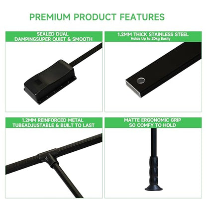 Hitess Soft-Close Pull Down Closet Rod,Wardrobe Lifts Adjustable 21-47 Inch - color: Black, size: 26''-35''