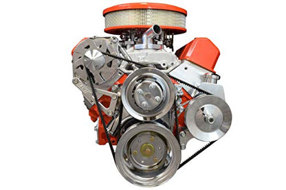 ICT Billet SBC Billet Adjustable Alternator Power Steering Bracket Kit LWP Chevy Small Block 551476